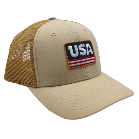 Waxed Trucker USA Patch Hat