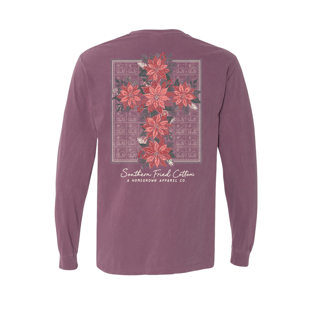 Poinsetta Cross Long Sleeve