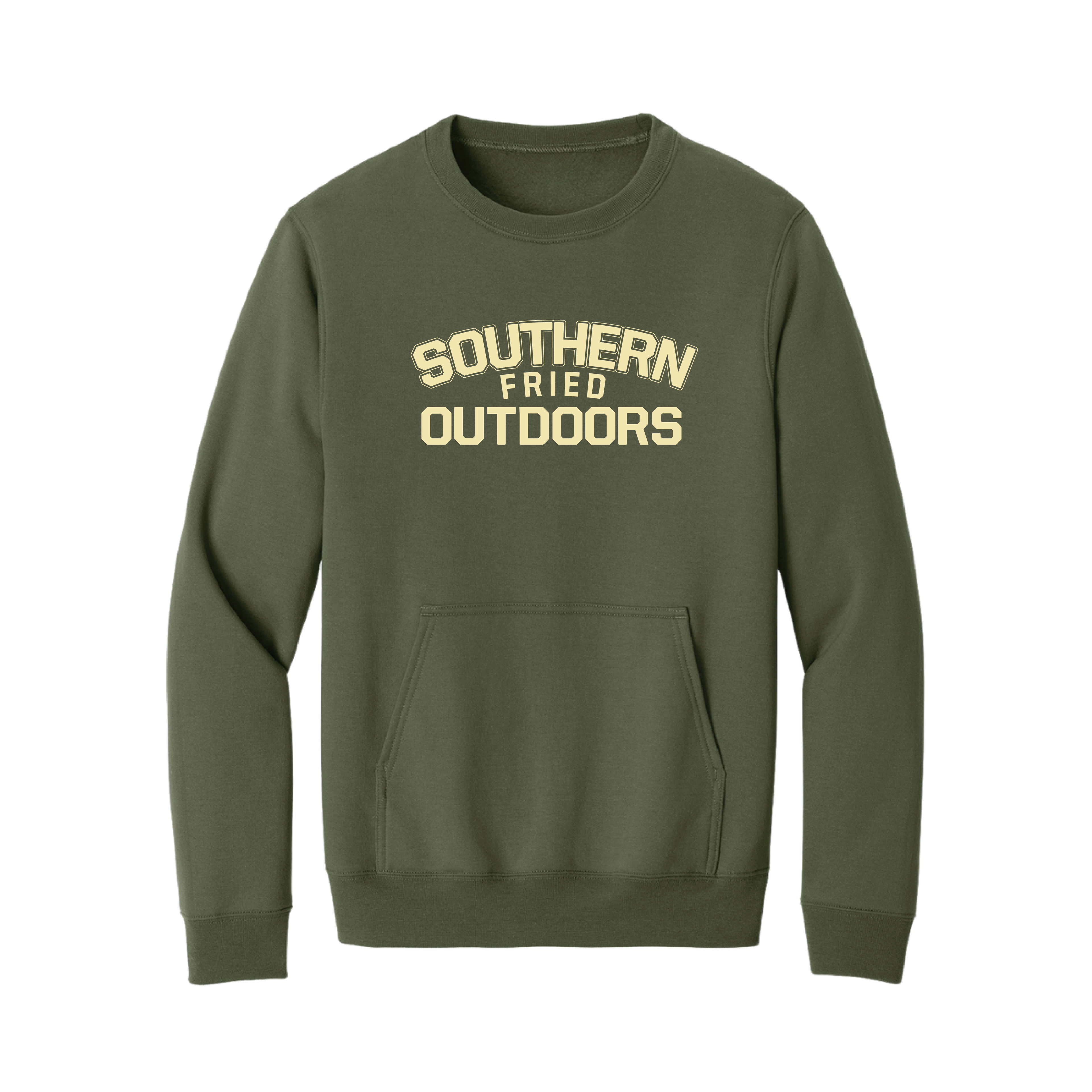 Crewneck with Pouch Olive