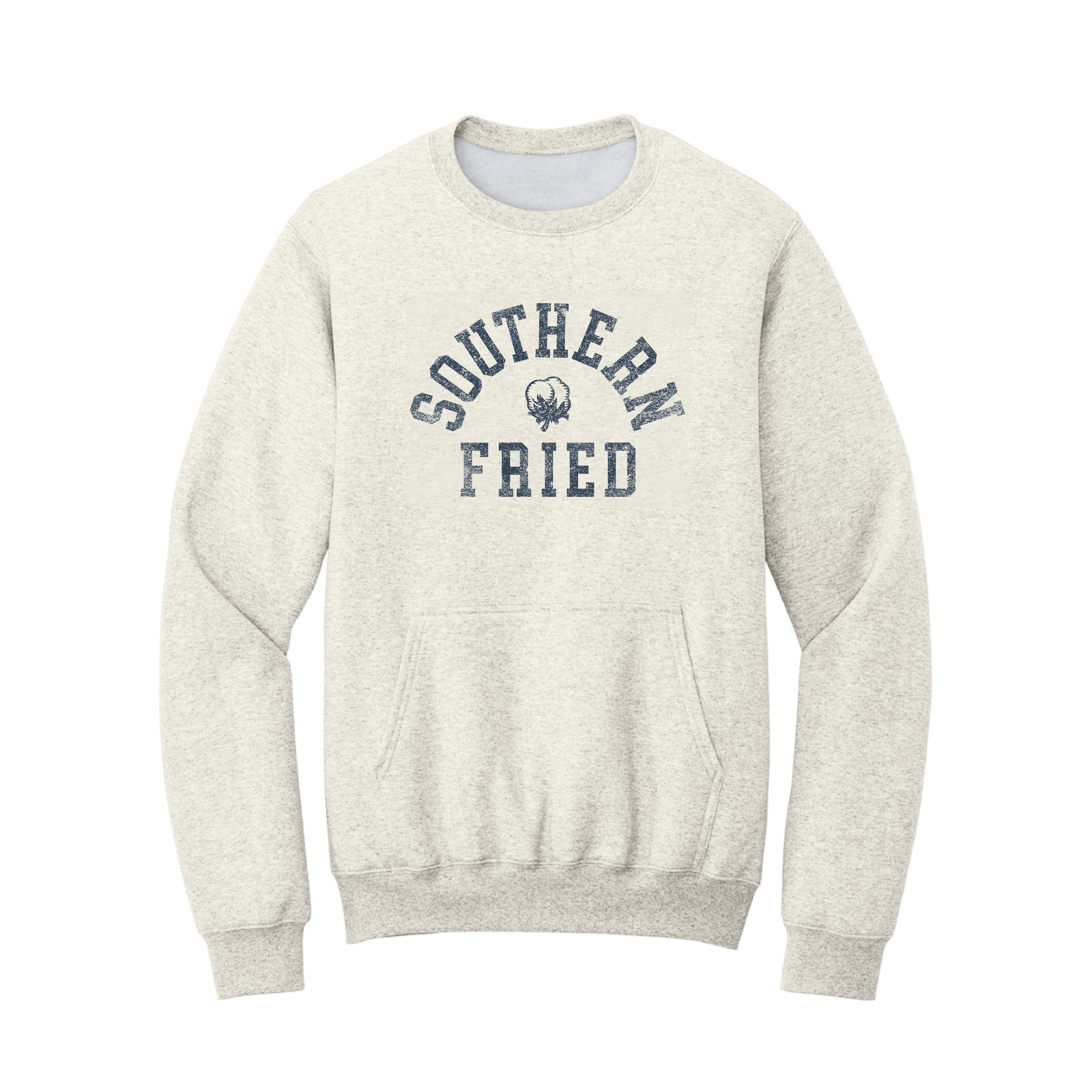 Crewneck with Pouch Heather Oatmeal