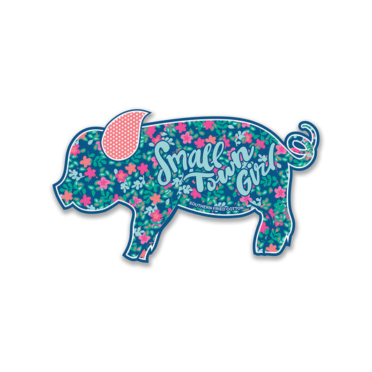 small town girl pig decal