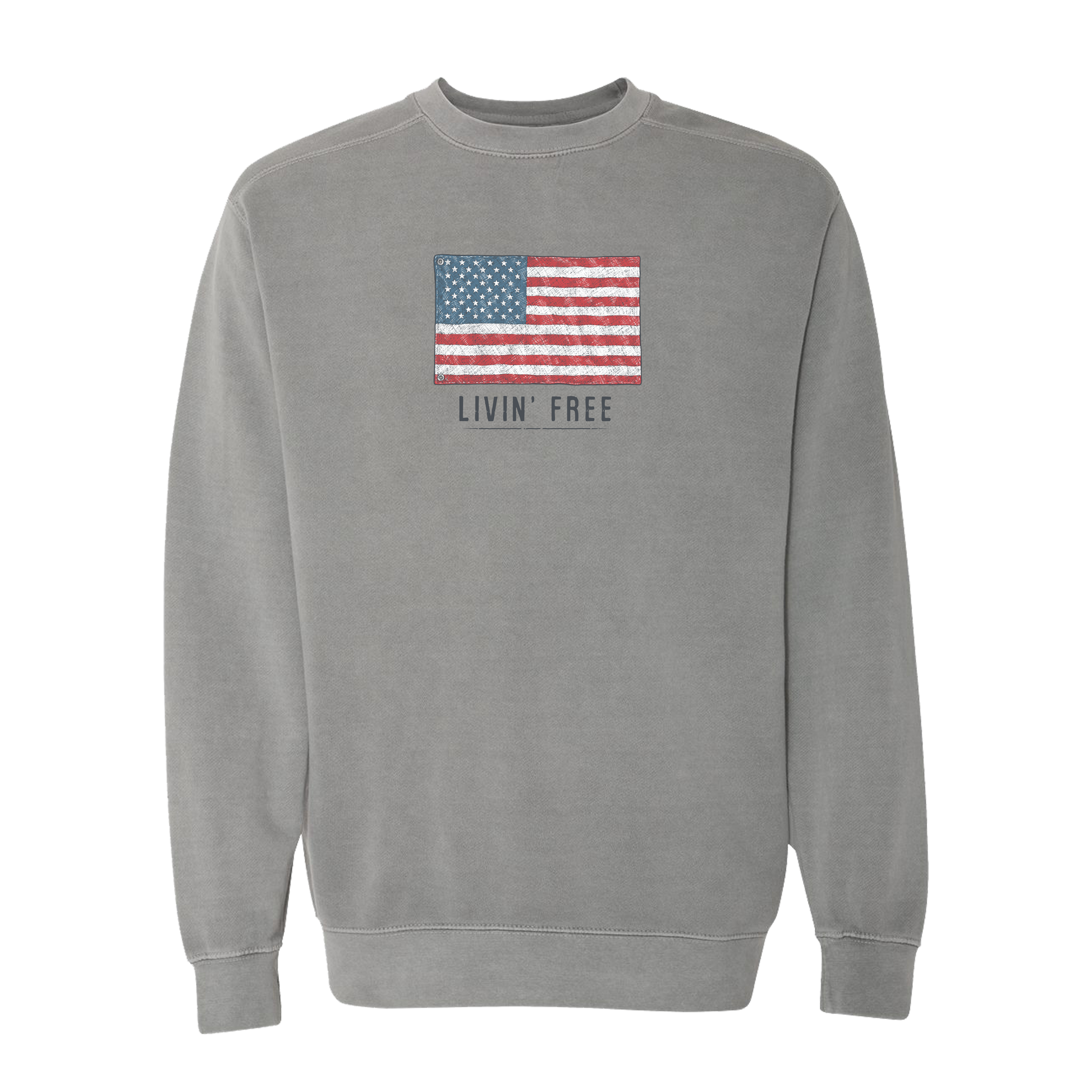 Livin' Free in the USA - Grey – Southern Fried Cotton